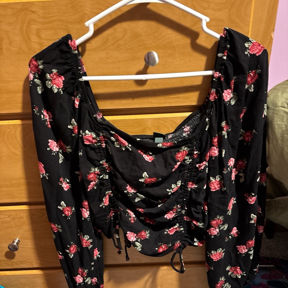 Wild Fable Black Floral Blouse